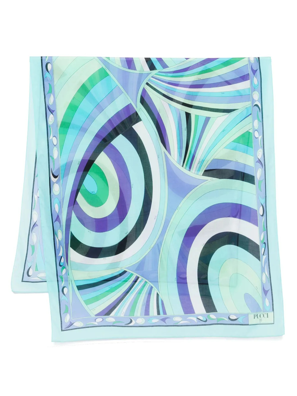 PUCCI Iride-print scarf - Blue | Farfetch Global