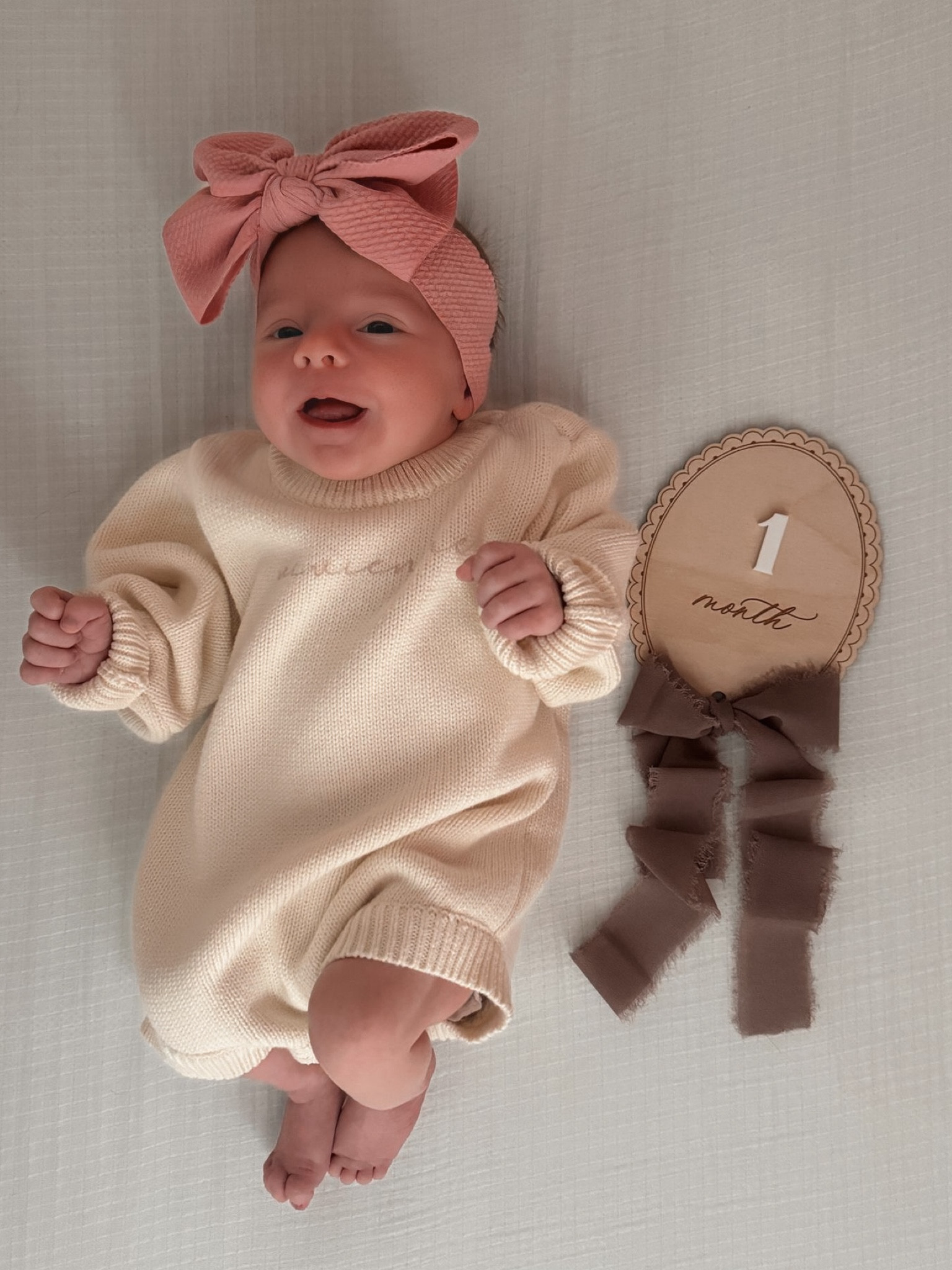 Vivi is one month old today! She is just so dang precious 🎀 her romper is from Caden Lane + the wood sign for each month is from Etsy. Both linked below!

Caden Lane discount code: CHAE (will give you 20% off)

#LTKBaby