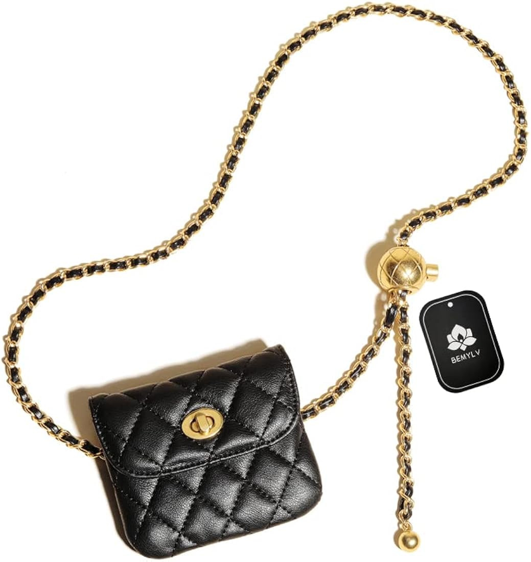 BEMYLV Leather Chain Belt Bag for Women Crossbody Waist Purse Fanny Pack Fashion Evening Clutch M... | Amazon (US)