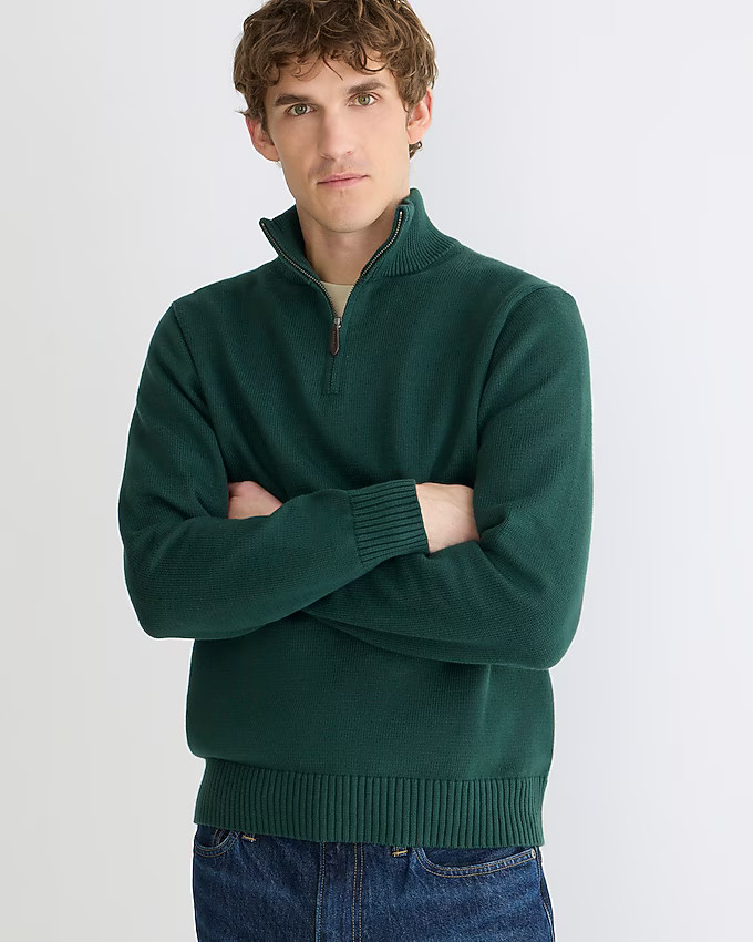 Heritage cotton half-zip sweater | J. Crew US
