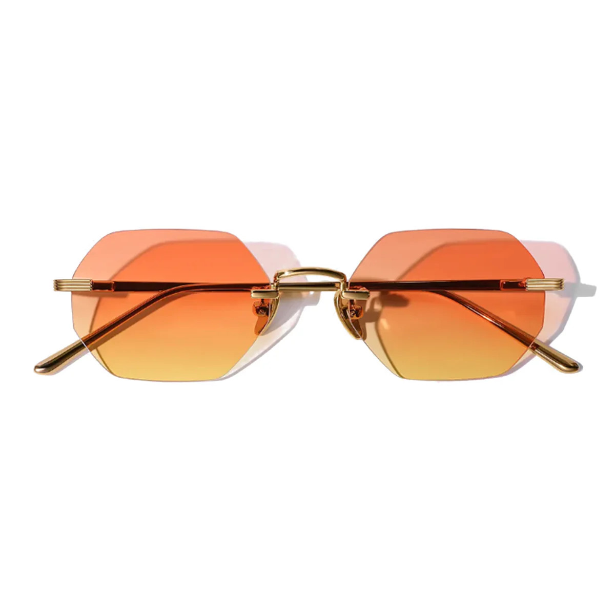Liam Bruler Hexagon Frameless Sunglasses | Cossino