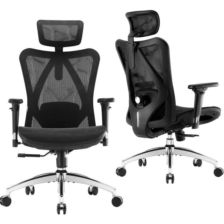 Sihoo M57 Ergonomic Office Chair, Adjustable Swivel Mesh High Back Desk Chair with Headrest, Lumb... | Walmart (US)