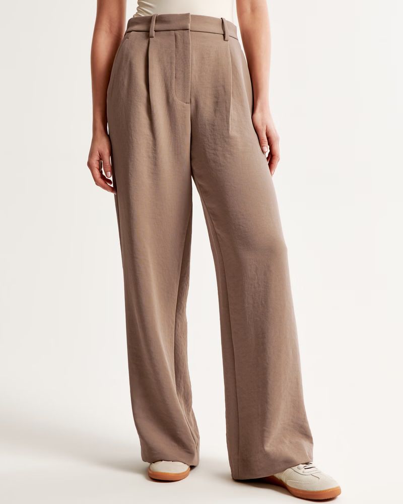 A&F Harper Tailored Premium Crepe Pant | Abercrombie & Fitch (US)