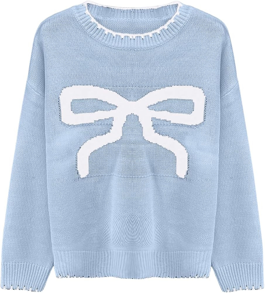 Verdusa Women's Bow Sweater Long Sleeve Sweaters Pullovers Fall 2025 | Amazon (US)