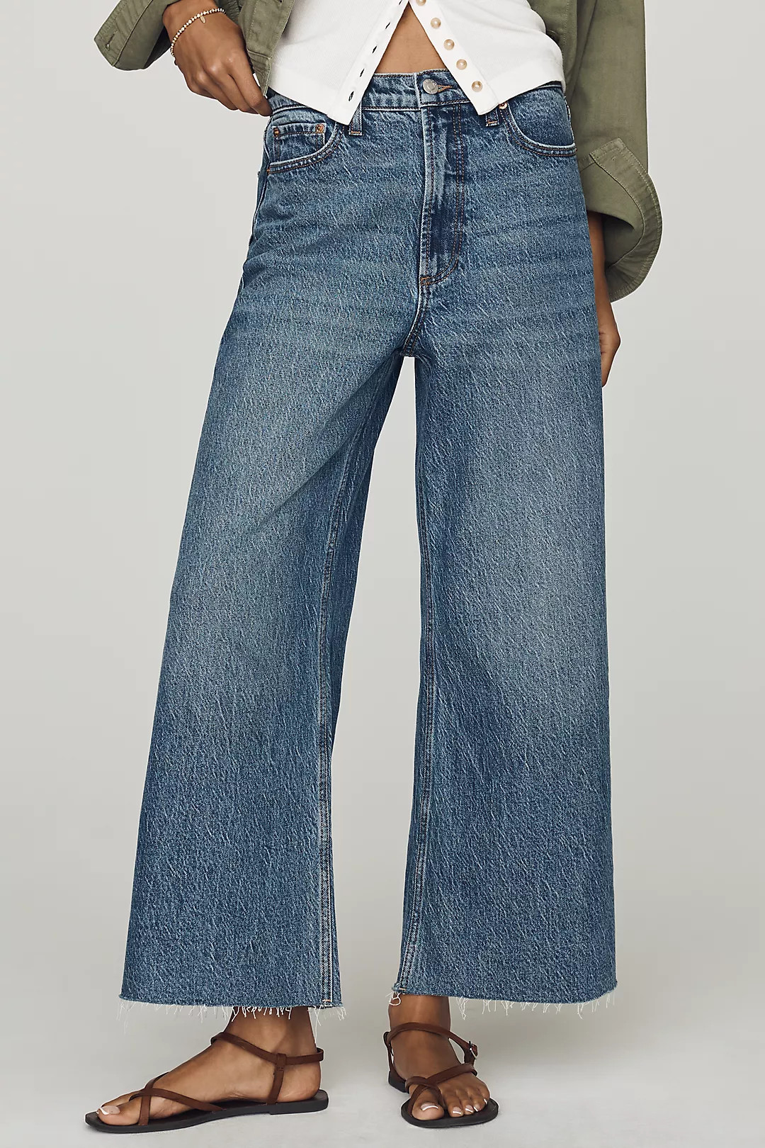 Pistola Lana High Rise Cropped Wide Leg Jeans | Anthropologie (US)
