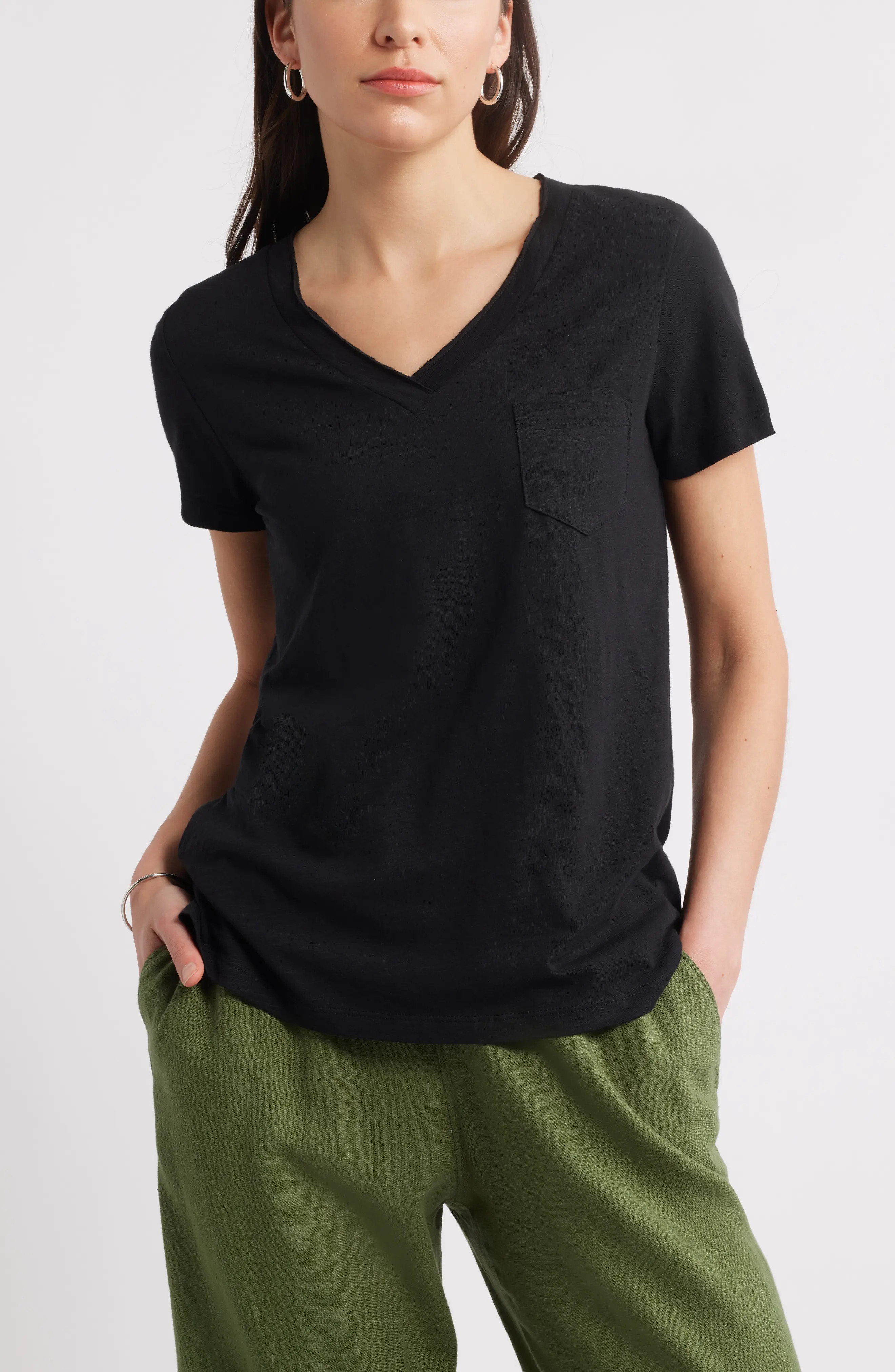 Cotton & Modal V-Neck T-Shirt (Women) | Nordstrom | Nordstrom