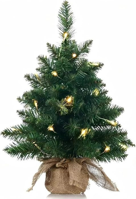 Mini Christmas Tree with Lights,Holiday Artificial Flocked Mini Christmas Tree Decoration,Include... | Amazon (US)
