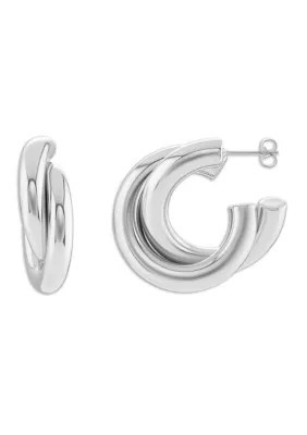Belk Silverworks Double C Huggie Earrings | Belk