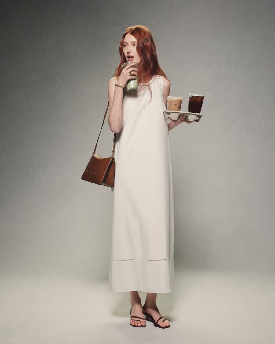 Maxi Tank Dress in City Poplin | Theory