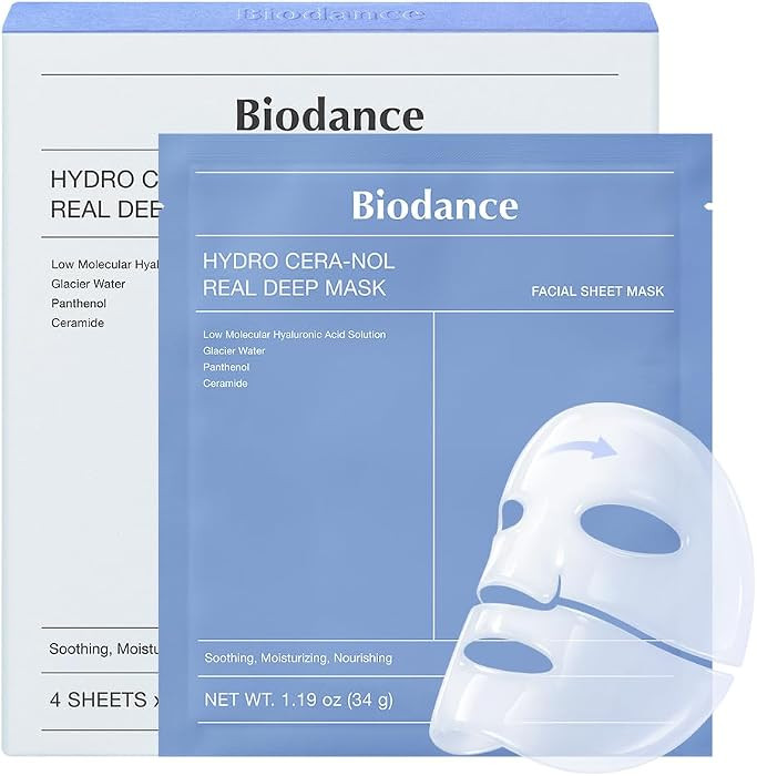 BIODANCE Hydro Cera-nol Real Deep Mask, Hydrating Overnight Hydrogel Face Mask, Moisturizing, Red... | Amazon (US)