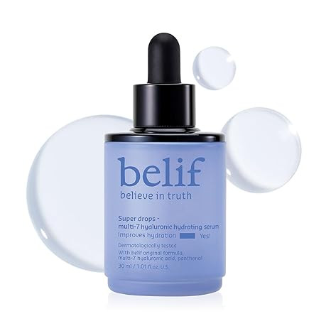belif Super Drops Multi-7 Hyaluronic Hydrating Serum - 24-hr Moisturization, Hyaluronic Acid, Pan... | Amazon (US)