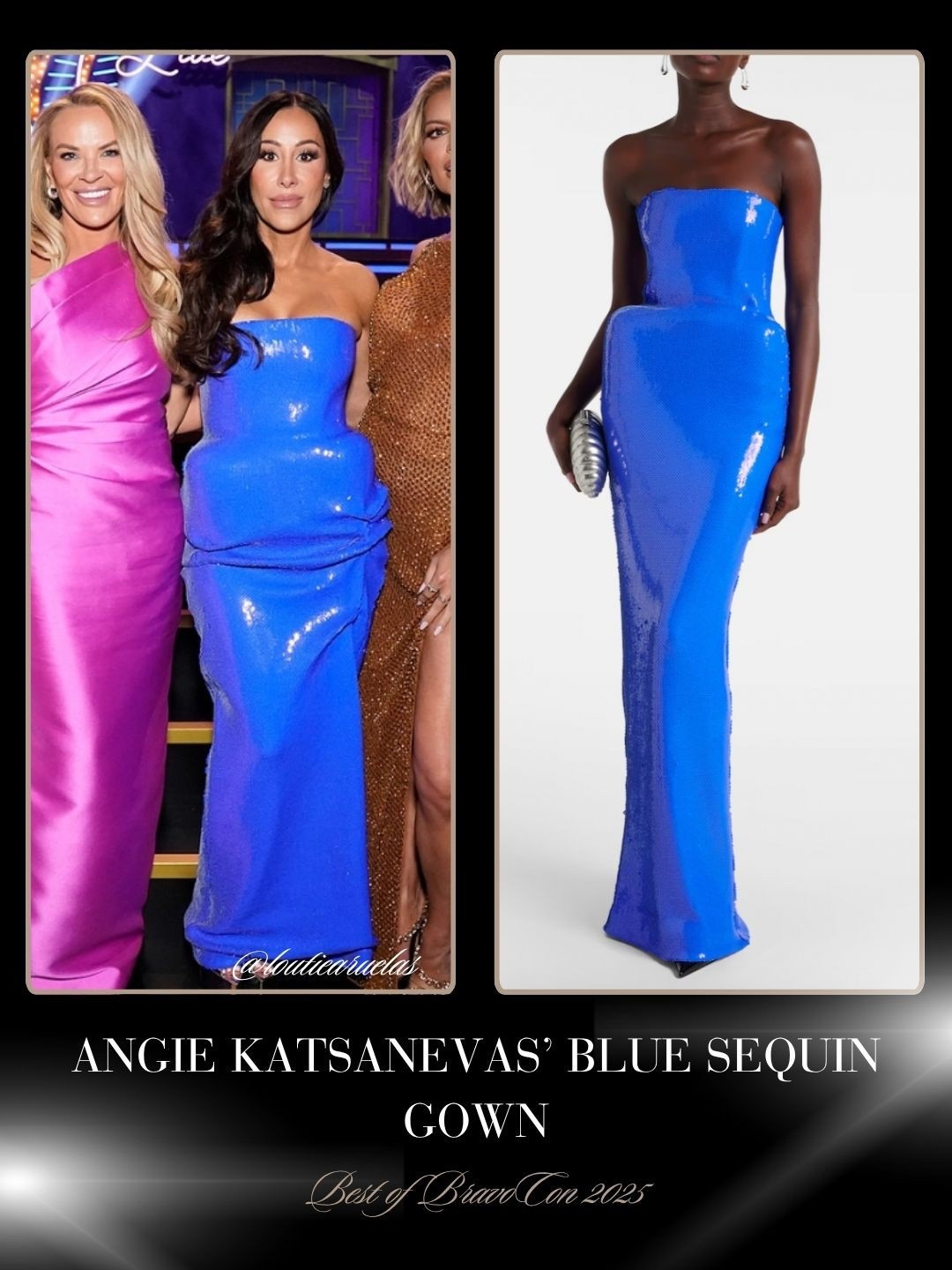 Angie Katsanevas’ Blue Sequin Gown  📸 = @bravo x @louiearuelas 