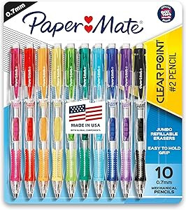 Paper Mate Clearpoint Mechanical Pencils, 0.7mm HB #2 Pencil Lead, 2 Pencils, Assorted Barrel Col... | Amazon (US)
