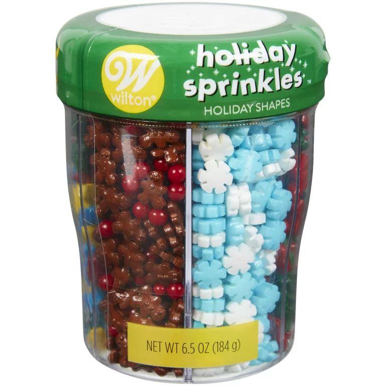 Wilton 6-Cell Christmas Shapes Sprinkle Mix, Candies Sprinkles, Assorted Colors, 6.5 oz. | Walmart (US)