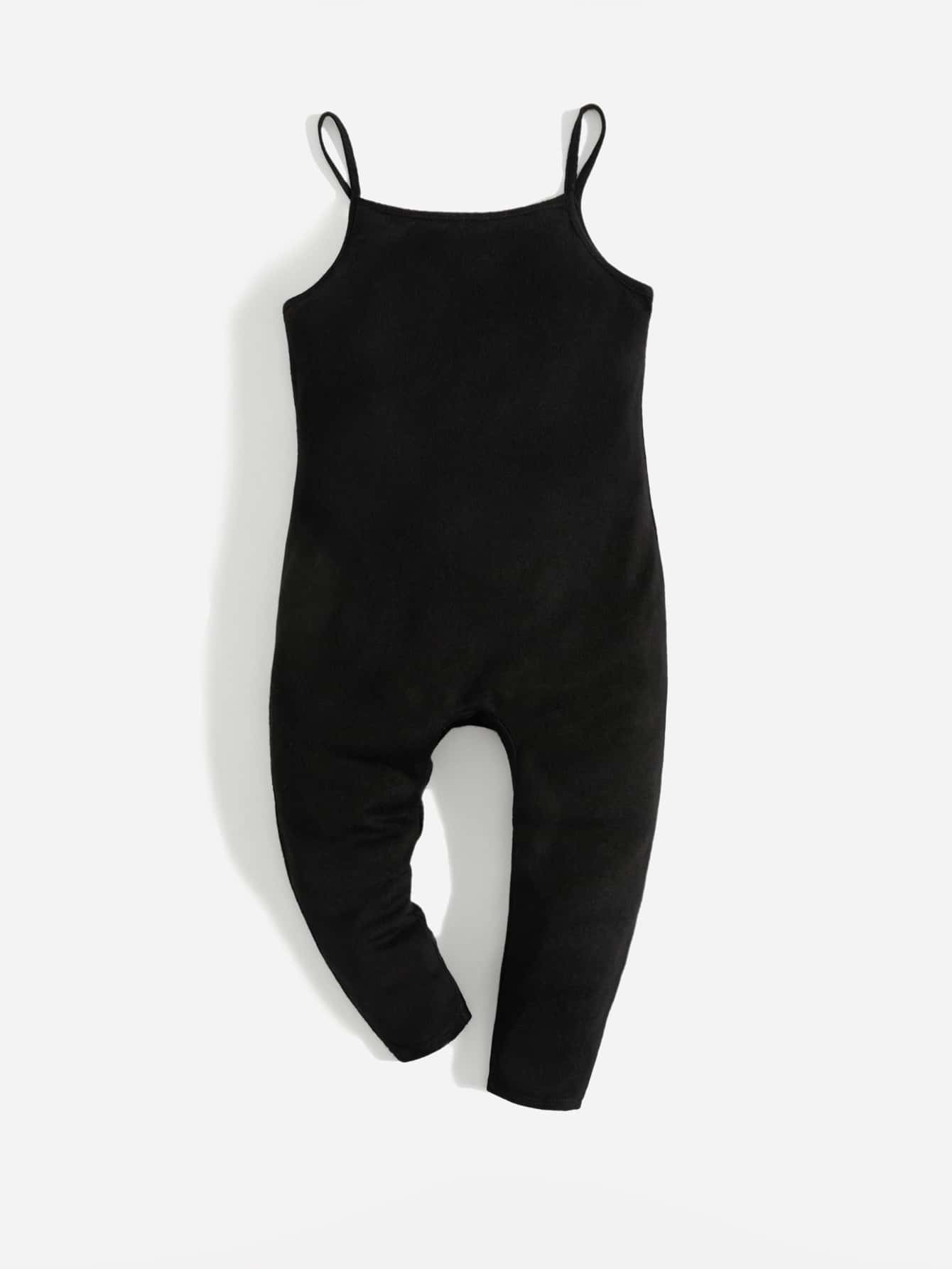 SHEIN Baby Solid Cami Jumpsuit | SHEIN
