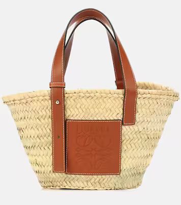 Small leather-trimmed basket tote | Mytheresa (UK)