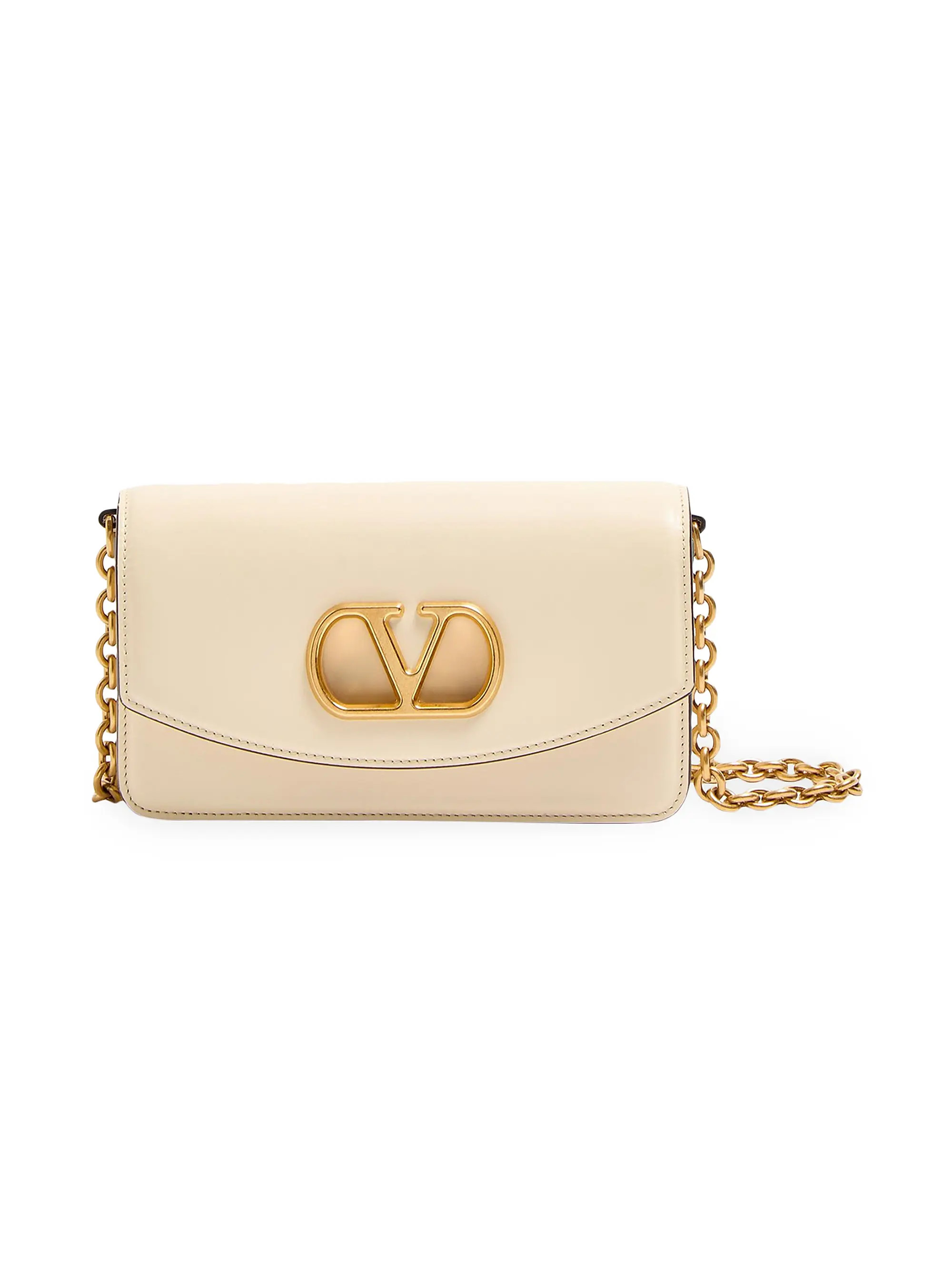 Valentino Garavani Vain Clutch Bag in Shiny Calfskin | Saks Fifth Avenue | Saks Fifth Avenue