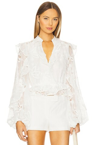 Remy Lace Bodysuit in Orchid White | Revolve Clothing (Global)