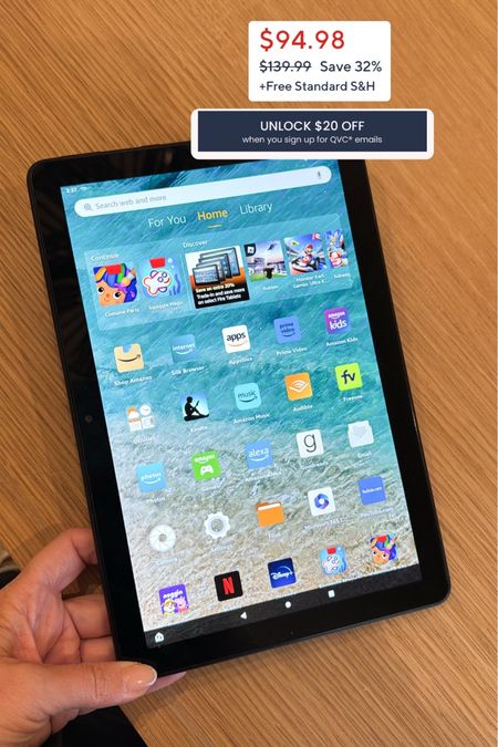 Amazon fire tablet on sale- sign up for emails to access the additional $20 off! This tablet is a mini computer- due load apps, browse the web, & more! 

#LTKSaleAlert #LTKFindsUnder100