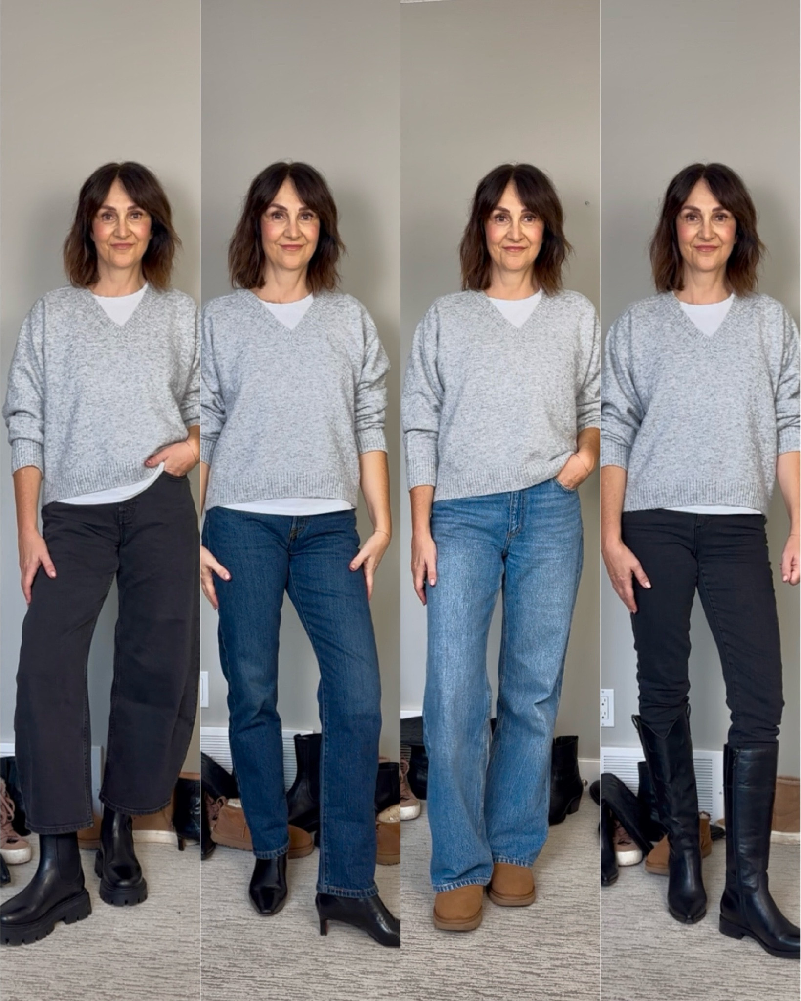 The boots and jeans from my post about which boots go with which style of jeans. I’m 5’ 7” size 4ish wearing my usual size 27 in all the jeans. Boots fit tts but if you’re a half size I recommend sizing down 1/2 in Uggs. 


#LTKStyleTip #LTKShoeCrush