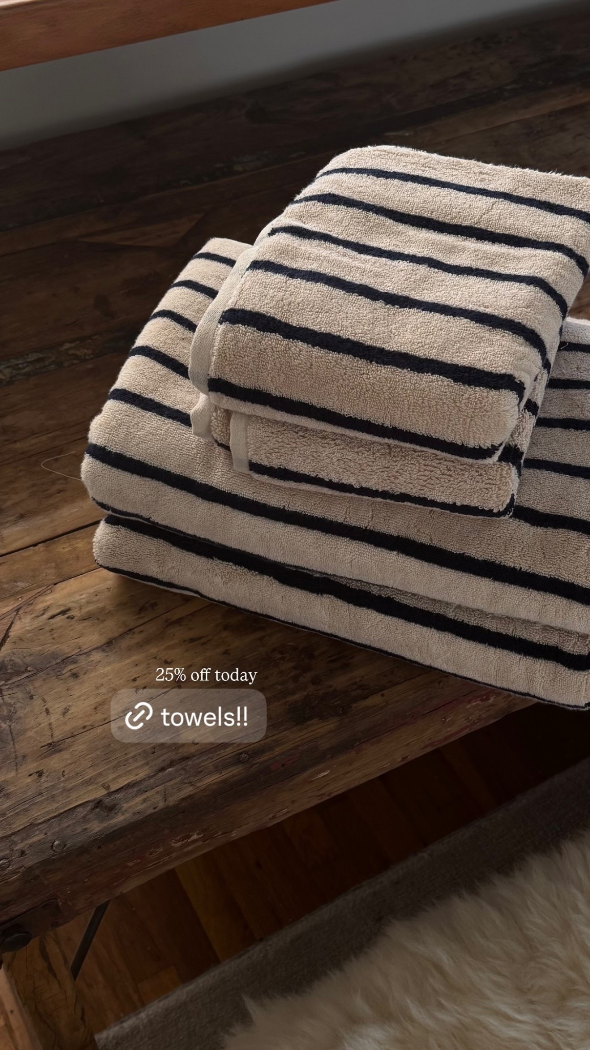 Just upgraded our towels to these cute striped brooklinen towels and we’re obsessed! They’re 25% off for Labor Day!   