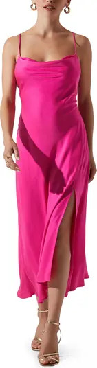 ASTR the Label Cowl Neck Satin Midi Slipdress | Nordstromrack | Nordstrom Rack