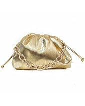 Women Dumpling Crossbody Bag Cloud Evening Bag Sparkly ChainClutch Purses Drawstring Strap Ruched Sh | Amazon (US)