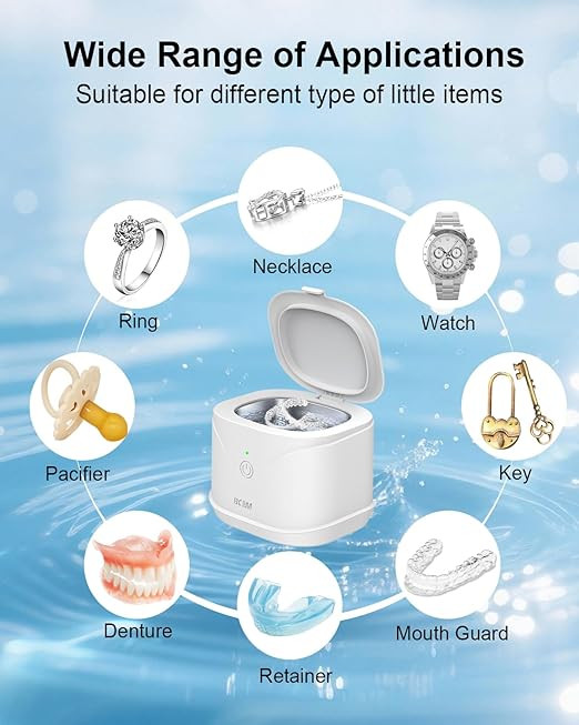 BCOM Retainer Cleaner,Jewelry CleanerUltrasonic Machine 46kHz, Jewelry&Retainer Cleaner 2-in-1 Pr... | Amazon (US)