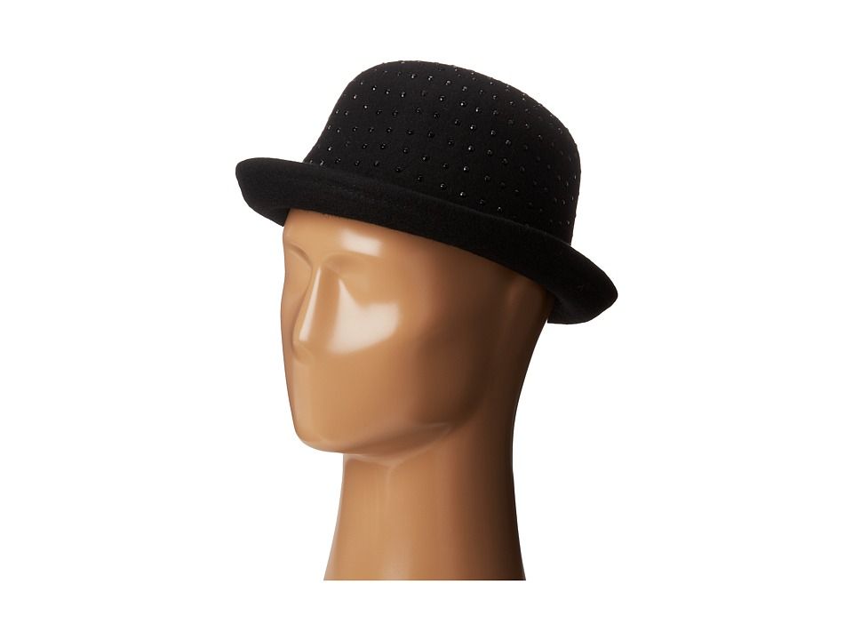 BCBGMAXAZRIA - Diamonte Bowler (Black) Traditional Hats | 6pm