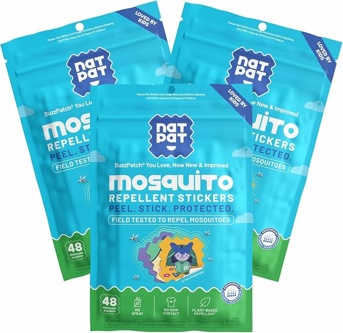 NATPAT Buzz Patch Mosquito Stickers for Kids - Plant Based Ingredients (3) | Non-Toxic, DEET Free... | Amazon (US)