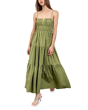 Moon River Shirred Cotton Midi Dress | Bloomingdale's (US)