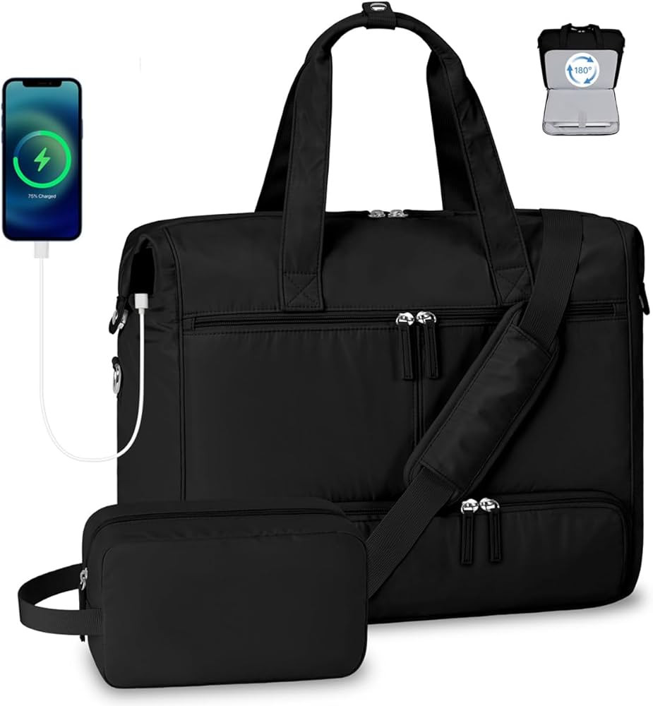 LYAUK Travel Bag with 15.6 inch Laptop Compartment, Weekender Bag Women with Shoe Compartment & U... | Amazon (US)