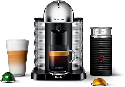 Nespresso Vertuo Coffee and Espresso Machine by Breville with Aeroccino Milk Frother- Chrome - BN... | Amazon (CA)
