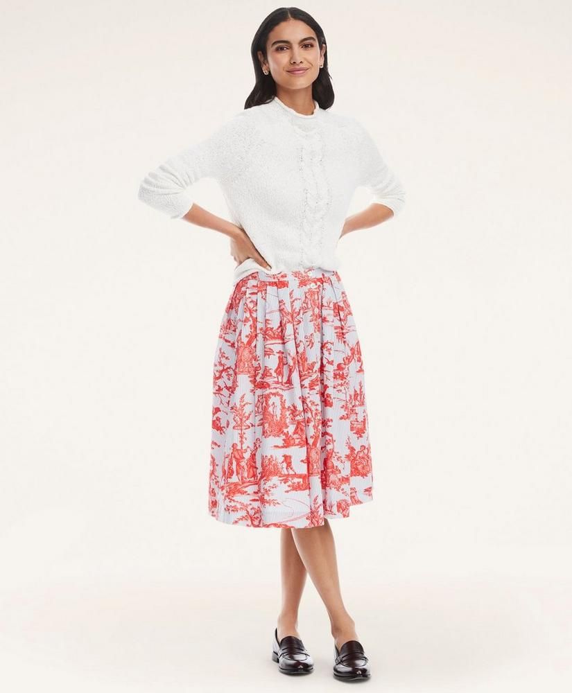 Cotton Toile Flared Skirt | Brooks Brothers