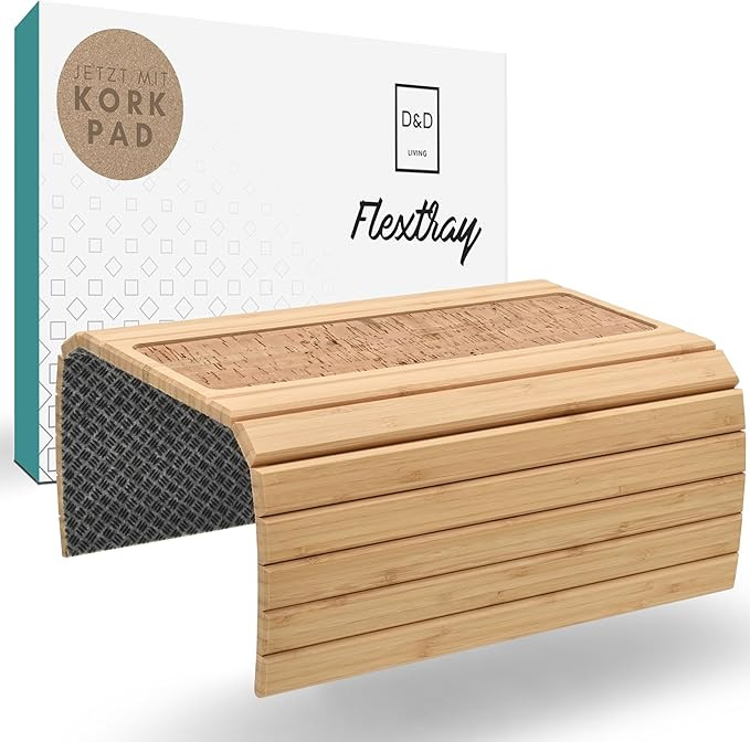 D&D Living® Sofa Tray - Flexible Couch Armrest Organizer with Anti-Slip Cork Pad | Sofa Tray wit... | Amazon (US)