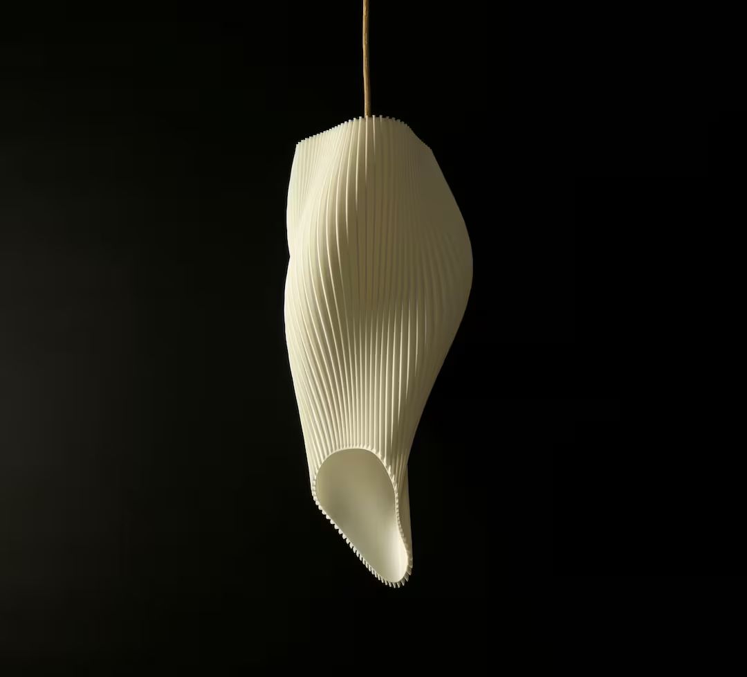 Wave Lampshade  Pendant Light  White  Contemporary  - Etsy | Etsy (US)