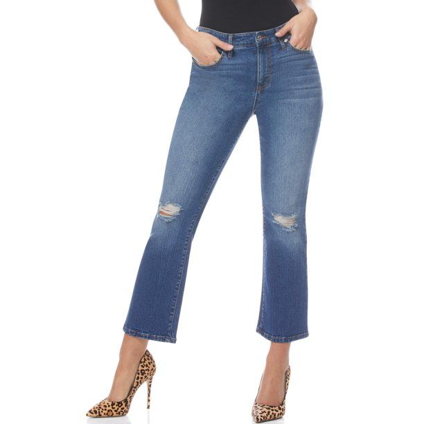 Sofia Jeans by Sofia Vergara Mayra High Waist Crop Kick Flare Jeans, Women's | Walmart (US)