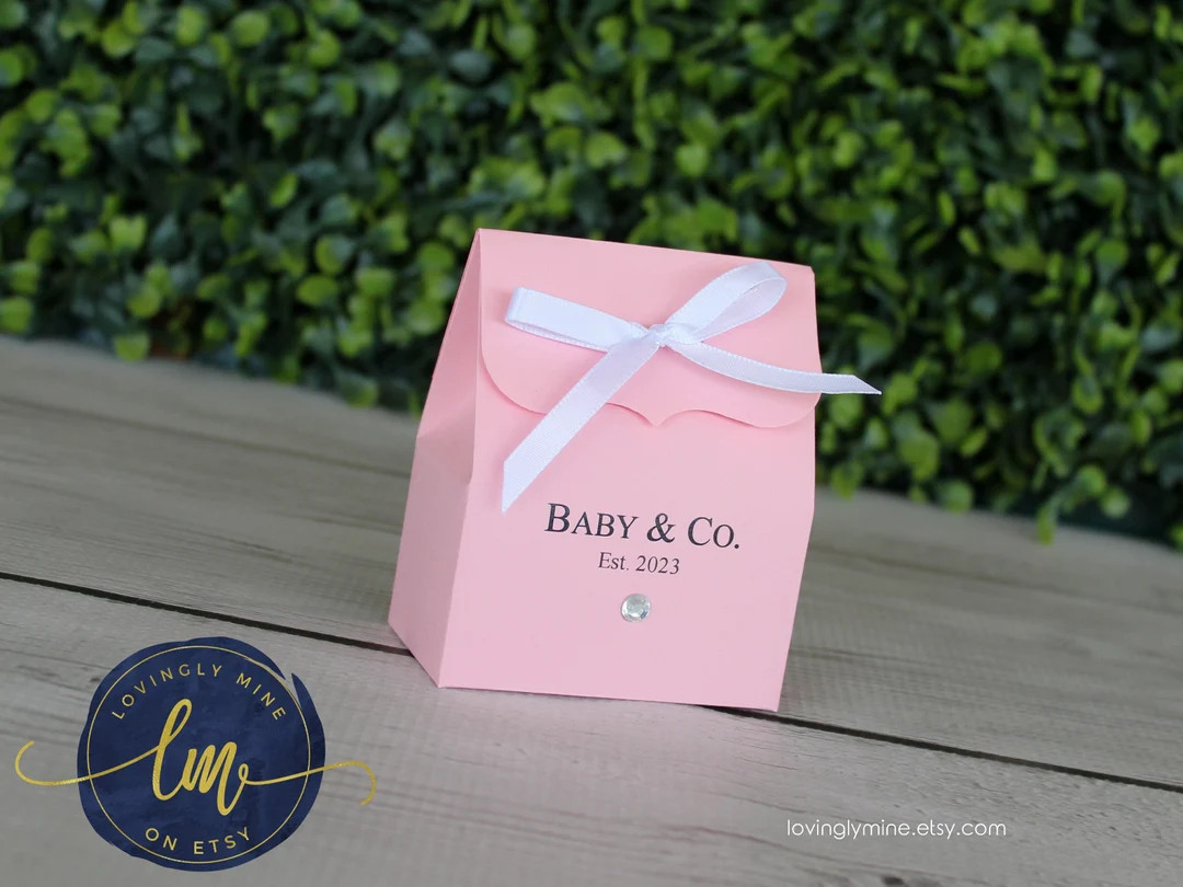 Custom Favor Bags | Assembly Required | Baby Pink and White | Baby Shower, Bridal Shower, Birthda... | Etsy (US)