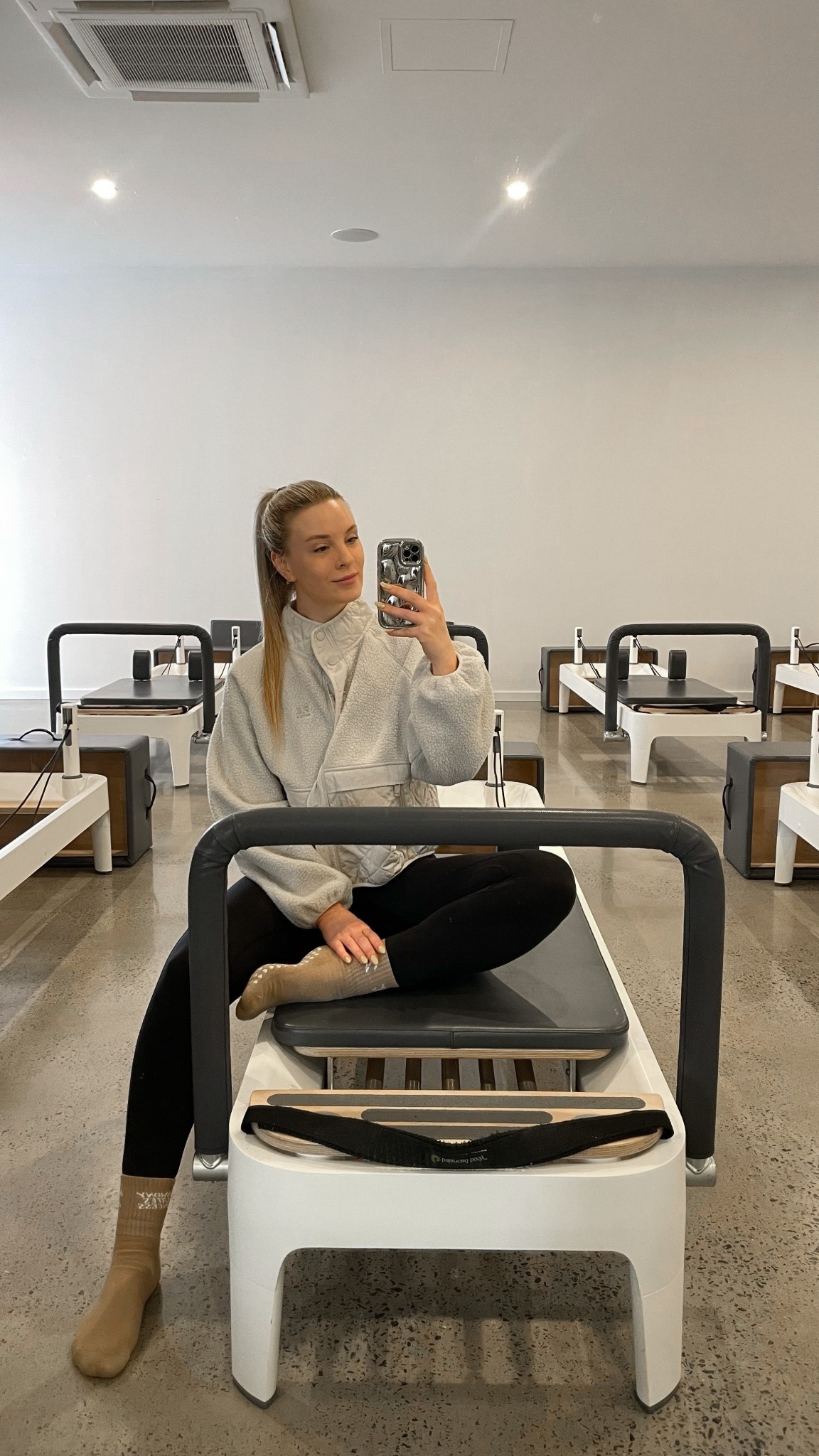 Another chilly morning at reformer Pilates ✨🫶🏼 this jacket is on sale! 

#LTKCyberWeek #LTKaustralia #LTKsale