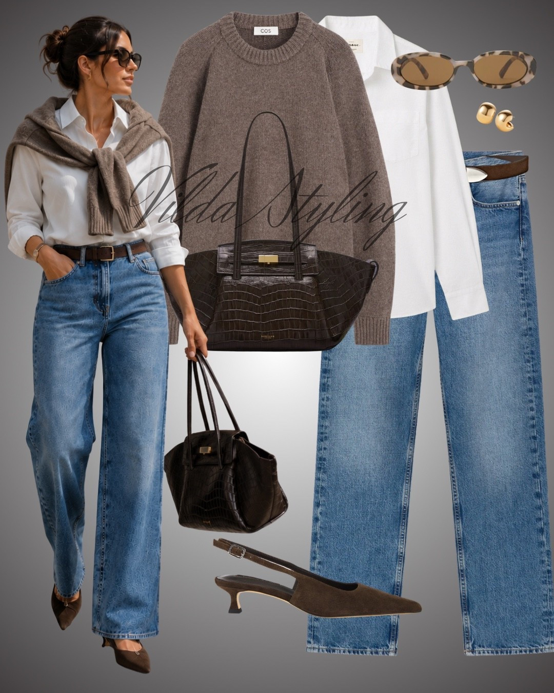 Effortless fall layers 🤎🍂 A crisp white shirt, relaxed denim and a cozy knit draped over the shoulders—the perfect mix of casual and polished. Finished with chocolate brown accessories for that elevated everyday feel.#FallOutfit #FallStyle #CasualChic #EverydayStyle #DenimOutfit #LayeredLook #NeutralStyle #AutumnFashion #ChicOutfits #FallWardrobe #ClassicStyle

#LTKstyletip #LTKautumn #LTKjeans #LTKworkwear