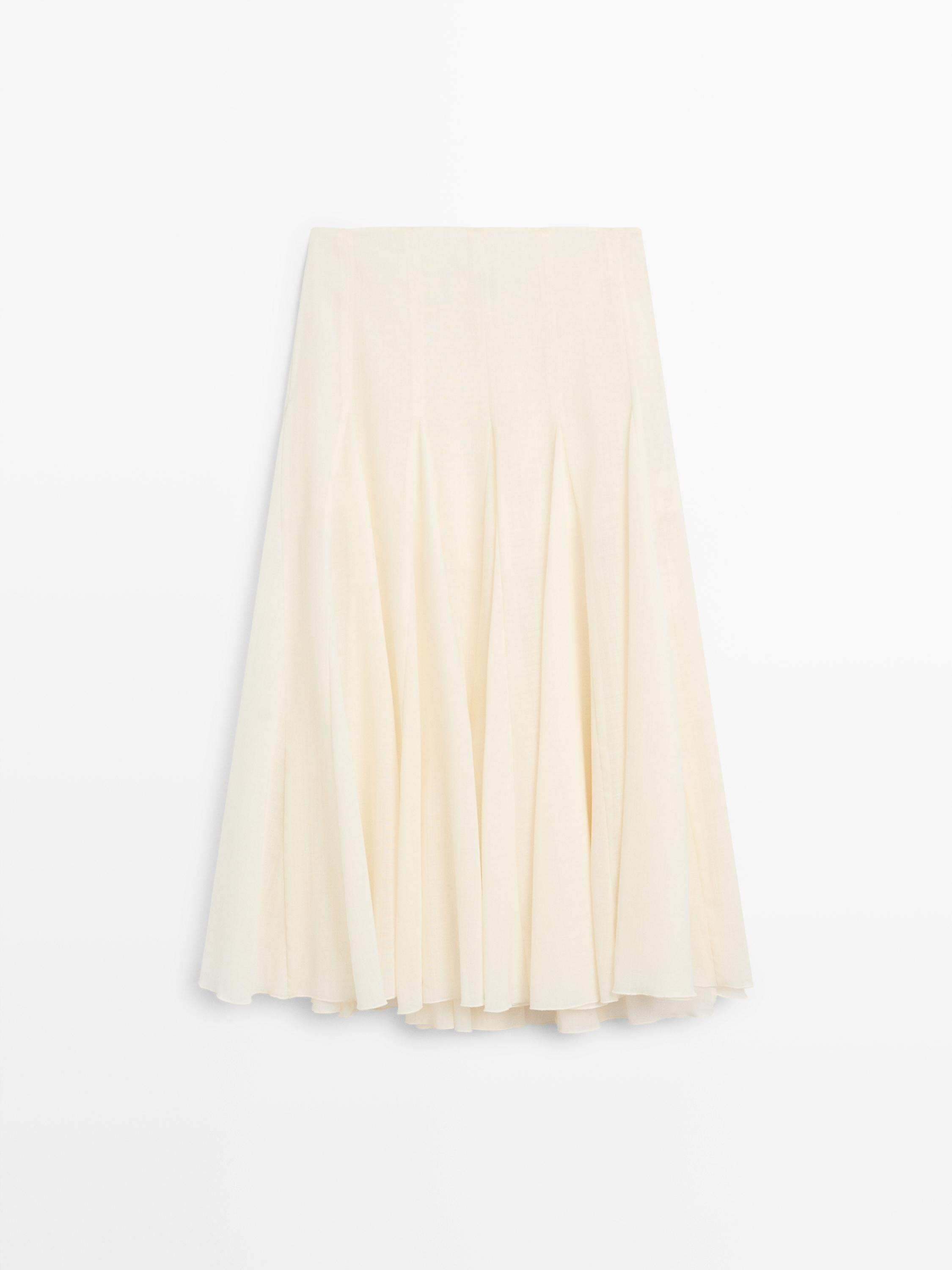 Flowing flounce midi skirt - STUDIO | Massimo Dutti UK