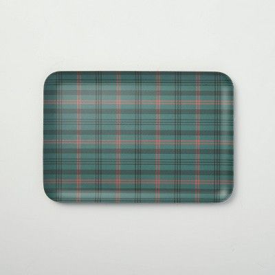 Tartan Plaid Melamine Serve Tray Dark Green/Red - Hearth &#38; Hand&#8482; with Magnolia | Target