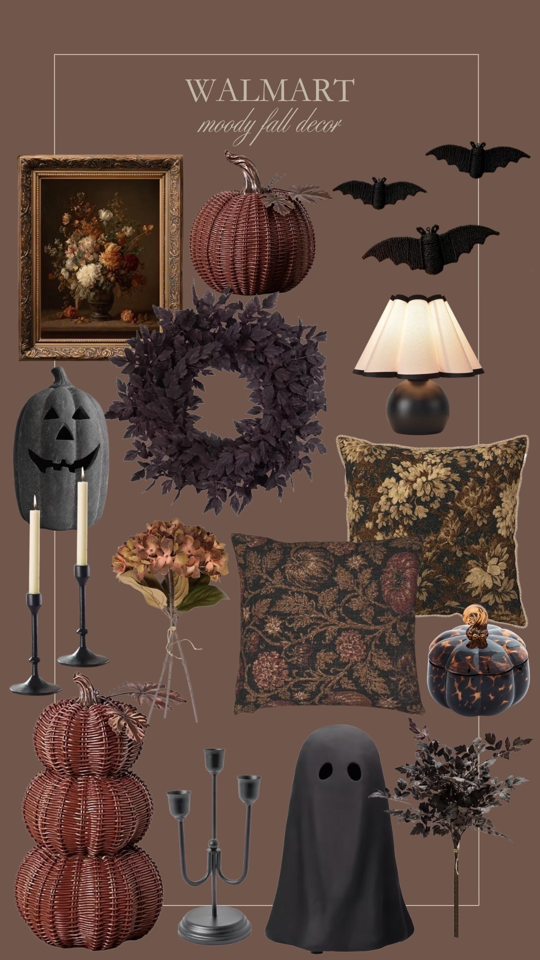 Moody fall decor from Walmart 🖤🍂 Perfect for our vintage moody home!

#LTKHome #LTKSeasonal