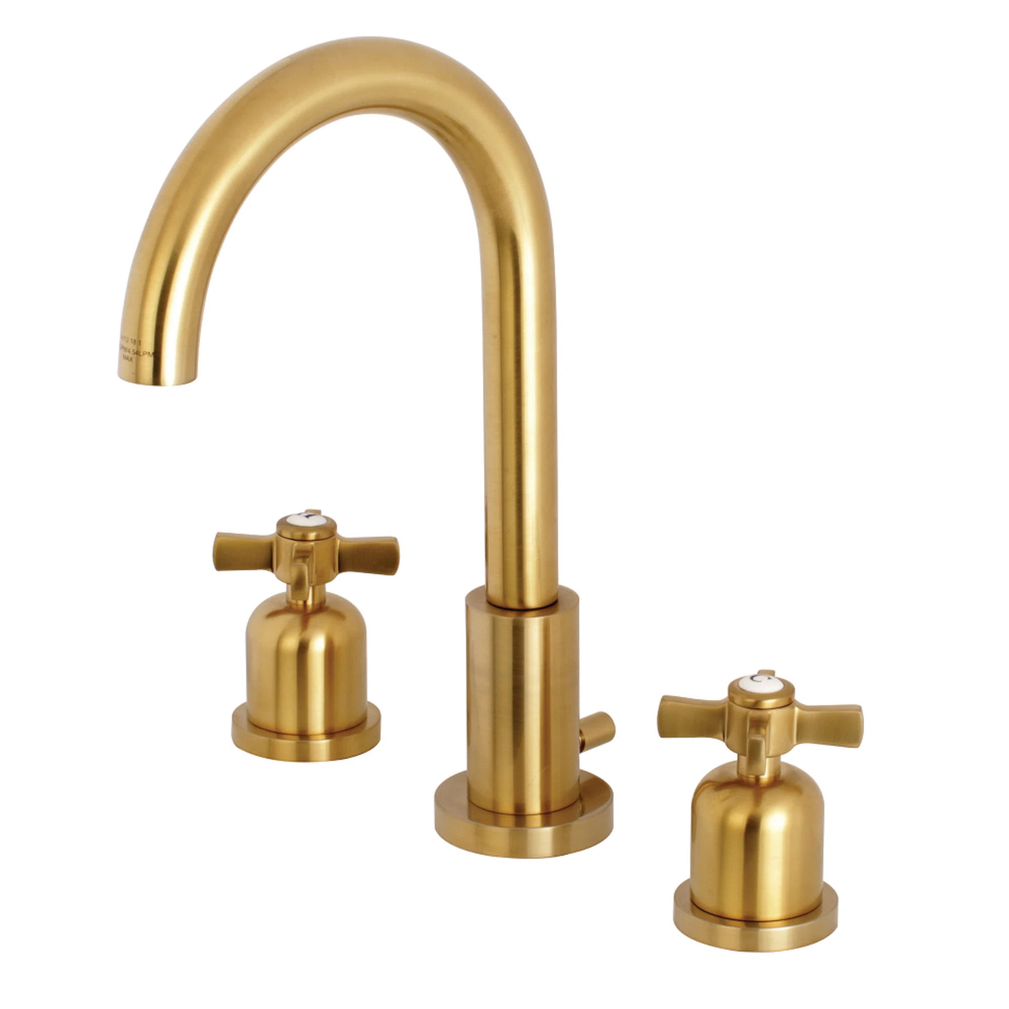 Kingston Brass Millennium Two-Handle 3-Hole Deck Mount Widespread Bathroom Faucet with Brass Pop-... | Wayfair North America