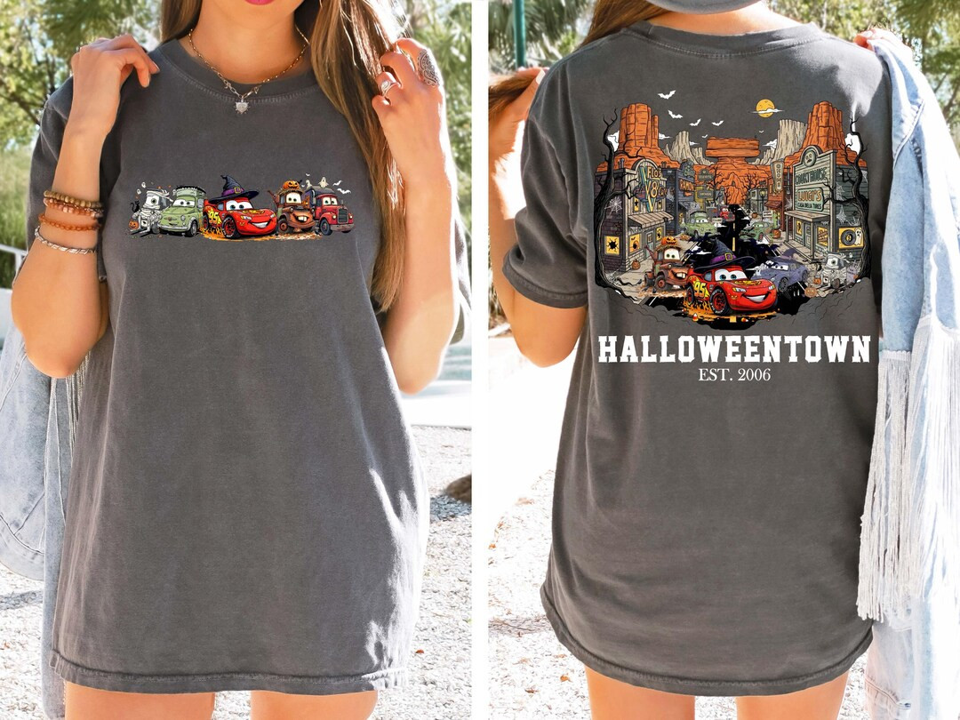 Disney Cars Halloweentown Shirt, Halloween Radiator Springs Comfort Colors® Shirt, Lightning Mcq... | Etsy (US)