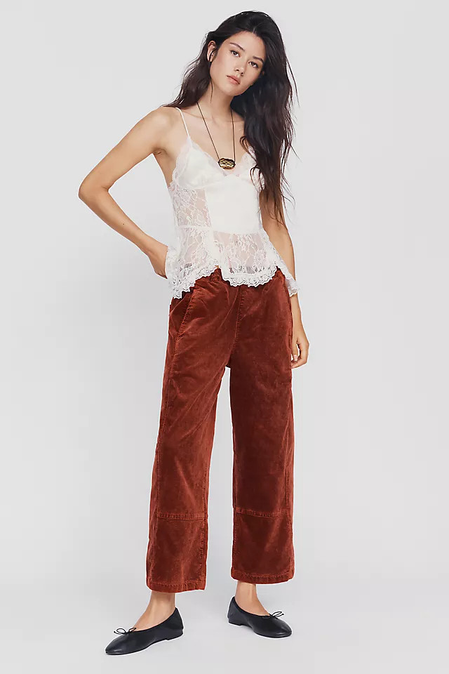 Pilcro Izzie Relaxed Corduroy Pull-On Barrel Pants | Anthropologie (US)