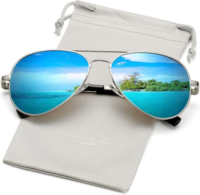 AIEYEZO Classic Aviator Polarized Sunglasses for Men Women Spring Hinge Metal Frame UV400 Protect... | Amazon (US)