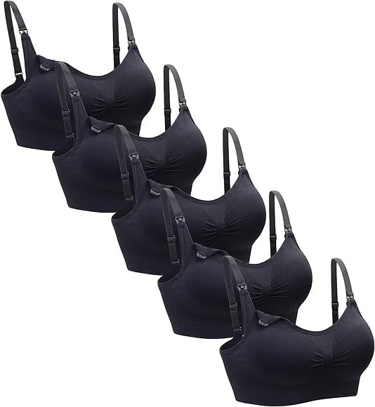 Suekaphin 5PACK Nursing Bra Wireless Bra Women's Sleeping Maternity Bra Breastfeeding Bra | Amazon (US)