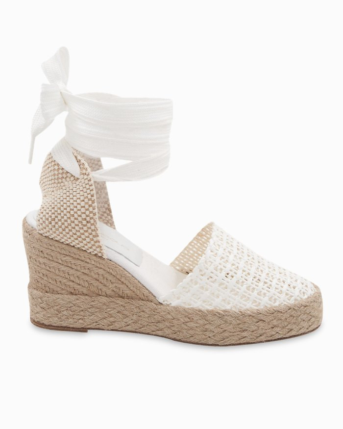 André Assous Payton Raffia Lace-Up Wedges | Tommy Bahama