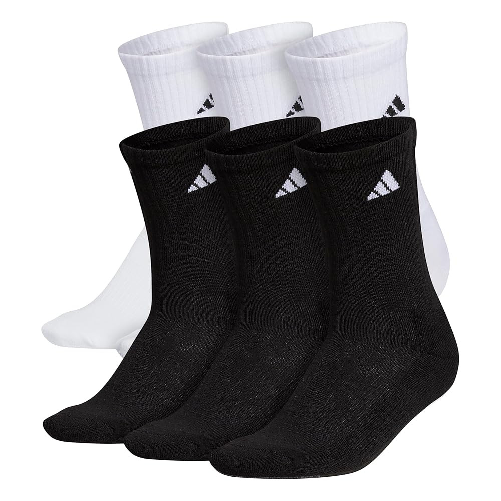 adidas Men's Athletic Cushioned 6-Pack Crew, Cushioned Crew Socks with Arch Compression for a Sec... | Amazon (US)
